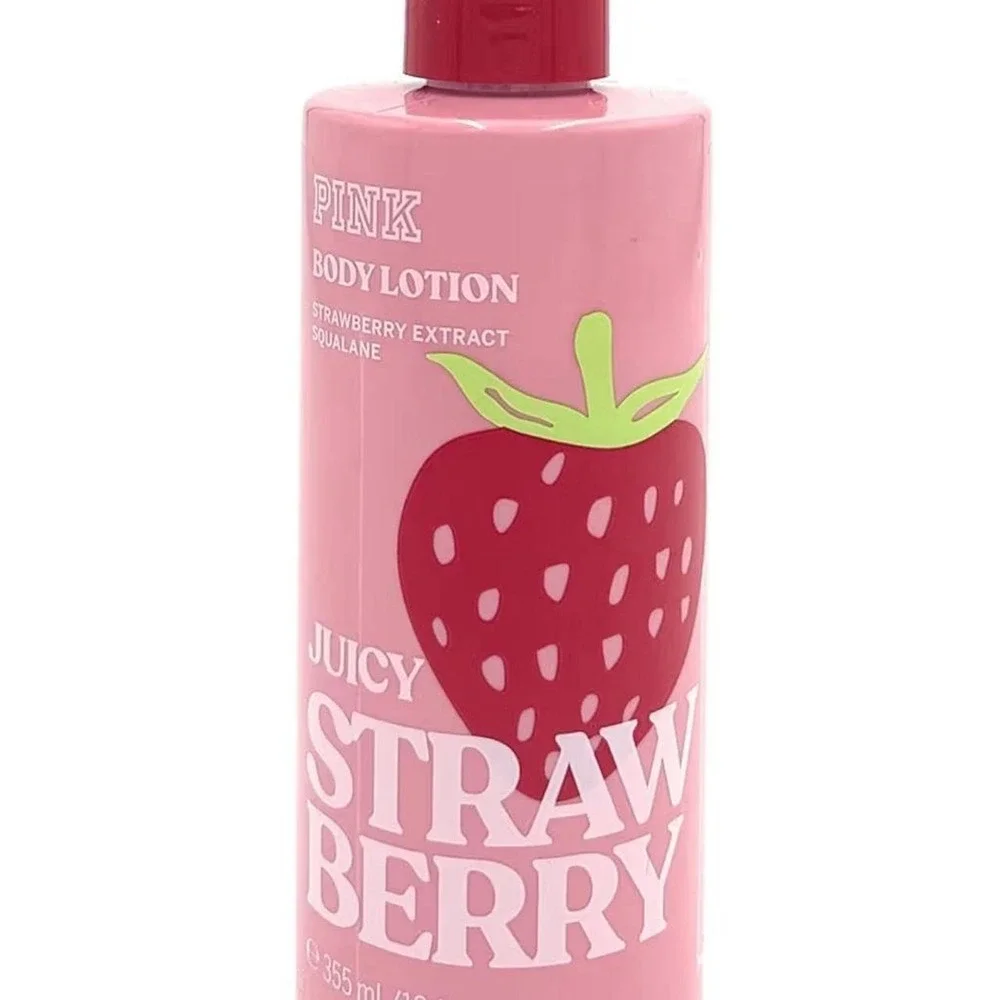 Victoria's Secret Pink Juicy Strawberry Body Lotion 12 Fl Oz .